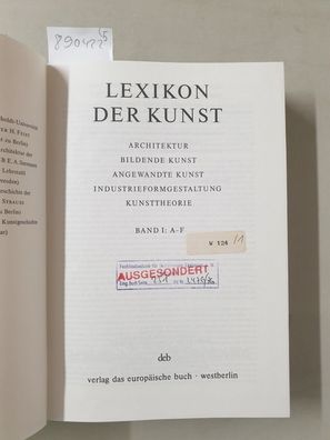 Lexikon der Kunst in 5 Bänden, komplett :