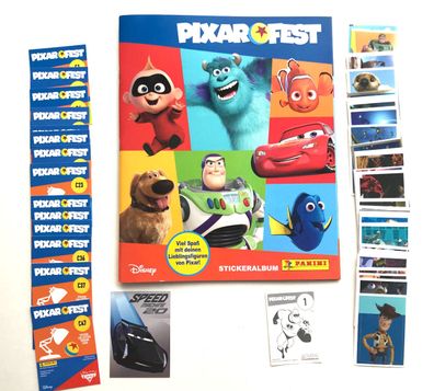 Pixar - Fest (2022) 80 verschiedene Sticker + 15 Cards , Panini , lesen