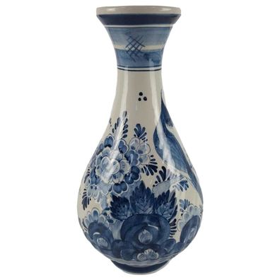 Blumenvase Delfts Blauw Holland Handarbeit Blumendekor Keramik H 29,5 cm