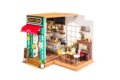 Robotime - DIY Miniaturhaus - Simon´s Coffee (DIY House - 22.6 x 19.4 x 19 cm) Simon´