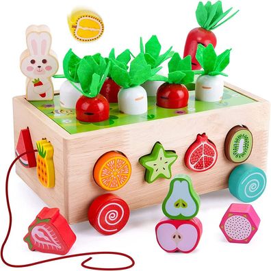 Montessori Holzspielzeug Kinderspielzeug mit Früchten Lernspielzeug