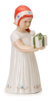 Royal Copenhagen Weihnachten 'Elsa mit Mini-Geschenk - weiß'