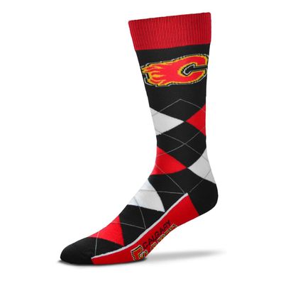 NHL Calgary Flames Strümpfe Socken Graphic Argyle Lineup Socks 889536752184