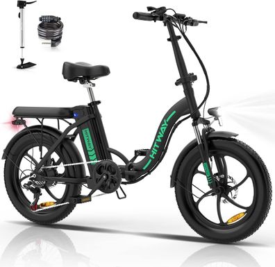 HITWAY E-Bike Elektrofahrrad 20 Zoll Fat Tire, 250 W/36 V/11,2 Ah Akku