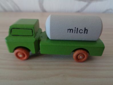 Erzgebirge Seiffen- Miniatur Holzauto Aufschrift Milch