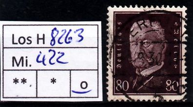 Los H8263: Deutsches Reich Mi. 422, gest.