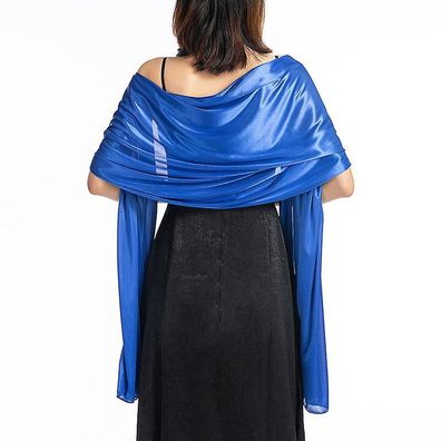 Women´s Silk Satin Long Scarf Wrap, Lightweight Solid Evening Dress Wedding Shawl