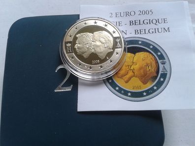 2 euro 2005 PP Belgien Währungsunion in Schatulle und mit Zertifikat