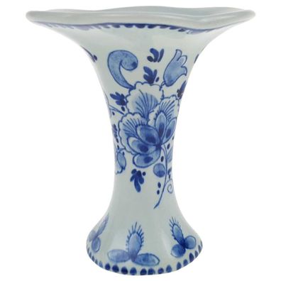 Tischvase klein Keramik Delfts Blumendekor