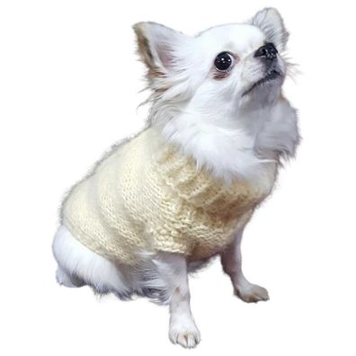 Chihuahua Hundebekleidung Pullover gelb Handarbeit Gr. S (bis 2,5 kg)