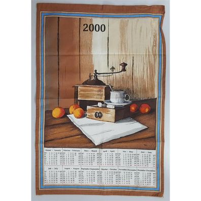 Geschirrtuch Küchentuch Handtuch Kalender 2000 Kaffeemühle 42 cm x 61
