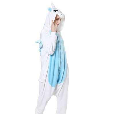 Schlaf Jumpsuits Einhorn Form Weiß Farbe für Erwachsene und Kinder