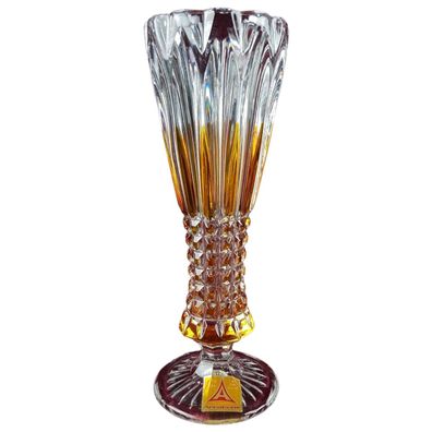 Annahütte Hochglanzpoliert bernstein 24% Bleikristall Vase H 20,3 cm