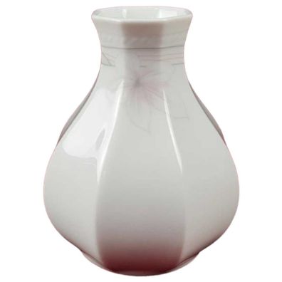Vase Schirnding Bavaria 137 rosa grau Blumendekor eckige H 12,2 cm B 10,3