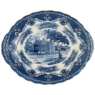 Speiseplatte Grindley English Country Inns Blau 30,7 x 25 cm