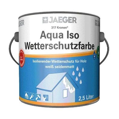 3x Jaeger 317 Aqua Iso-Wetterschutzfarbe 0,75 Liter weiß