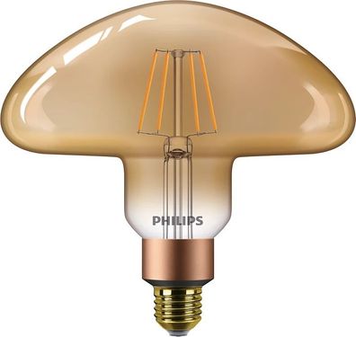 Philips LED E27 Deko Mushroom Leuchtmittel 5W 470lm 1800K extra-warmweiss gold dimmba