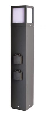 Deko Light Energieverteiler Facado Socket dunkelgrau IP54 E27 10,8x10,8x65cm mit 2 St