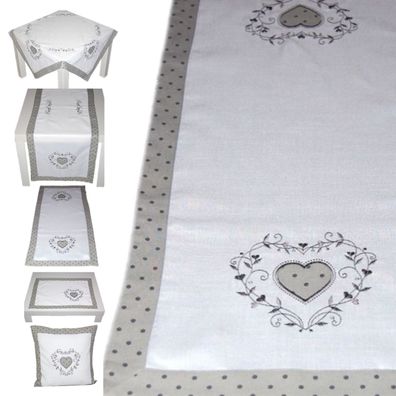 Tischdecke Tischläufer Kissenhülle Decke Kissenbezug Deckchen Läufer Küche Herz