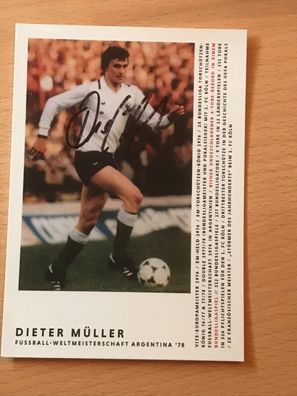 Dieter Müller DFB Autogrammkarte orig signiert #6549