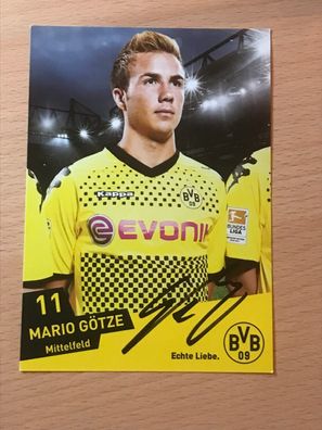 Mario Götze BVB Borussia Dortmund Autogrammkarte orig signiert #6566