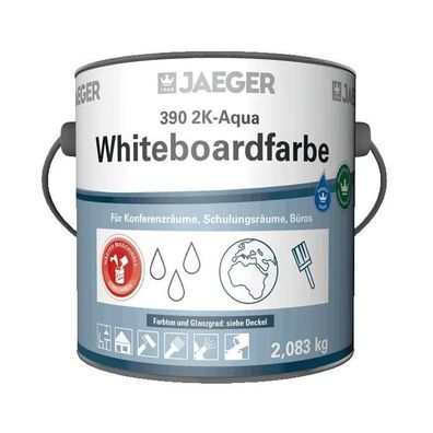 Jaeger 390 2K-Aqua Whiteboardfarbe glänzend 2,5 kg