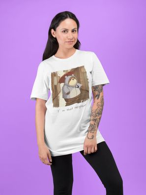Bio Damen T-Shirt Oversize Funny Totoro Parodie Im that Neighbor Anime