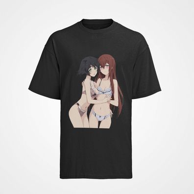 Herren T-Shirt Bio Baumwolle Sexy Kurisu Makise & Mayuri Shiina Hot Nud
