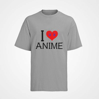 Herren T-Shirt Bio Baumwolle Otaku Spruch: I Love Anime