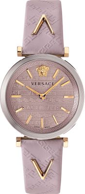 Versace VELS00219 V-Twist gold silber hell pink Leder Damen Uhr NEU