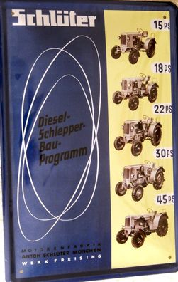 Top-Blechschild, 20 x 30 cm, Schlüter, Traktor, Dieselschlepper, Neu, OVP
