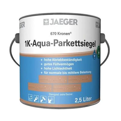 Jaeger 670 Kronen 1K-Aqua-Parkettsiegel seidenglänzend 2,5 Liter farblos