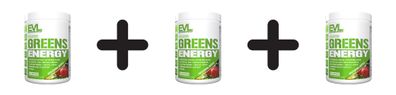3 x EVL Nutrition Stacked Greens Energy (30 serv) Orchard Apple
