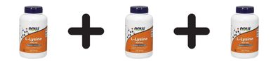 3 x Now Foods L-Lysine 500mg (250 Vcaps)