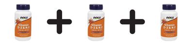3 x Now Foods Vitamin D3 and K2 - 1000IU/45mcg (120)