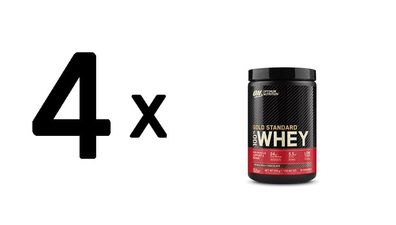 4 x Optimum Nutrition 100% Whey Gold Standard (300g) Delicious Strawberry