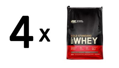 4 x Optimum Nutrition 100% Whey Gold Standard (10lbs) Delicious Strawberry