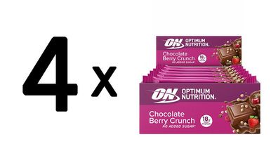 4 x Optimum Nutrition Crunchy Protein Bar (12x55g) Chocolate Berry Crunch