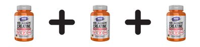 3 x Now Foods Kre-Alkalyn Creatine (120 vcaps) Unflavoured