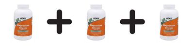 3 x Now Foods Magnesium Citrate 200mg (250 tabs) Unflavoured