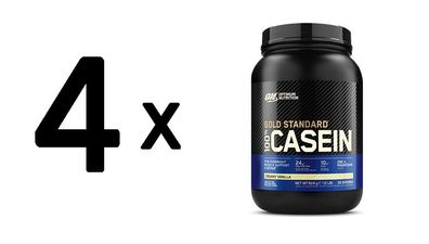 4 x Optimum Nutrition 100% Casein Gold Standard (908g) Creamy Vanilla