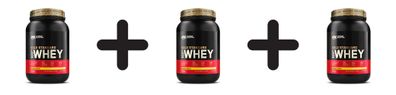 3 x Optimum Nutrition 100% Whey Gold Standard (2lbs) Delicious Strawberry