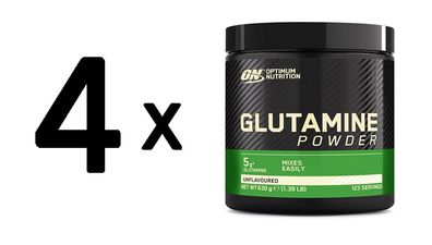 4 x Optimum Nutrition Glutamine Powder (630g)