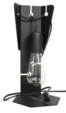 Sollux Arby Tischlampe schwarz E27 mit Kabelschalter 15x15x31cm