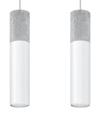 Sollux Borgio 2 Hängelampe weiß, grau 2x GU10 dimmbar 30x6x90cm