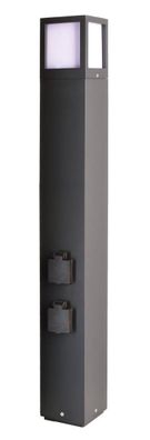 Deko Light Energieverteiler Facado Socket dunkelgrau IP54 E27 10,8x10,8x100cm mit 2 S