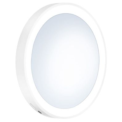 Smedbo Outline Lite LED Kosmetikspiegel weiss mit Saugnäpfe und 7- Facher Vergrößerun