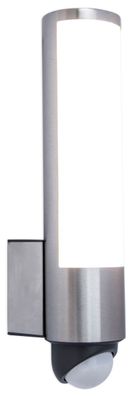 Lutec Leda LED Außenwandleuchte edelstahl IP54 12,5x9x37,5cm mit Bewegungsmelder