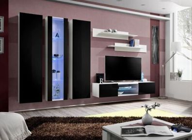 Wohnzimmer Einrichtung TV-Ständer Hänge Vitrine Luxus Wandschrank Neu