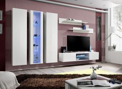 Wohnzimmer Wohnwand TV Ständer Wandschrank Einrichtung Wandregale Holz Möbel Neu